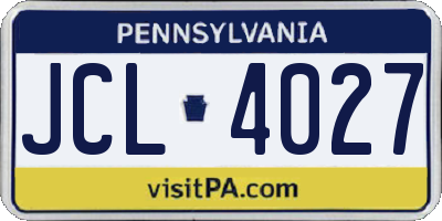 PA license plate JCL4027