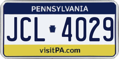 PA license plate JCL4029