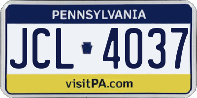 PA license plate JCL4037