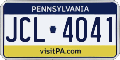 PA license plate JCL4041