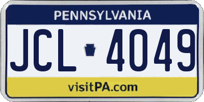 PA license plate JCL4049