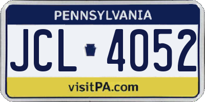PA license plate JCL4052