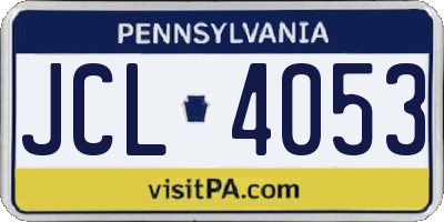 PA license plate JCL4053