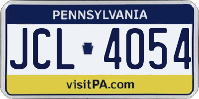 PA license plate JCL4054
