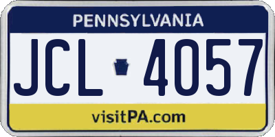 PA license plate JCL4057