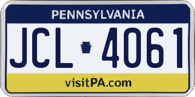 PA license plate JCL4061