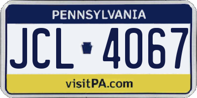 PA license plate JCL4067
