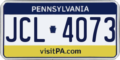 PA license plate JCL4073