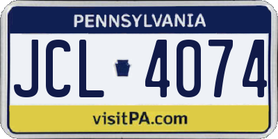 PA license plate JCL4074