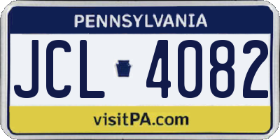 PA license plate JCL4082