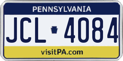 PA license plate JCL4084
