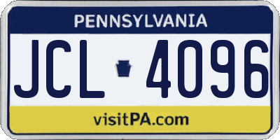 PA license plate JCL4096