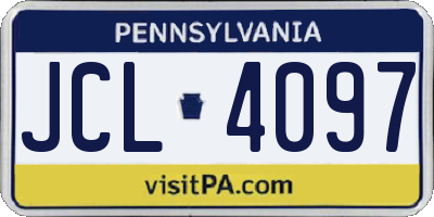 PA license plate JCL4097