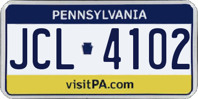 PA license plate JCL4102