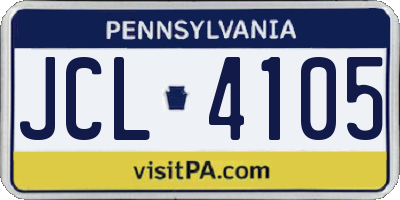 PA license plate JCL4105