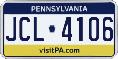 PA license plate JCL4106