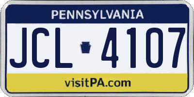 PA license plate JCL4107