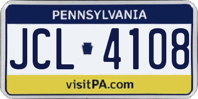 PA license plate JCL4108
