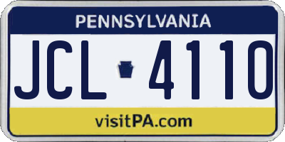 PA license plate JCL4110