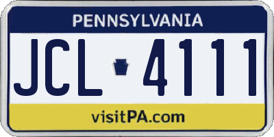 PA license plate JCL4111