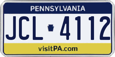 PA license plate JCL4112