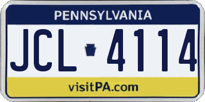 PA license plate JCL4114