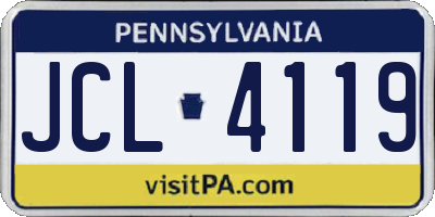 PA license plate JCL4119