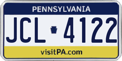 PA license plate JCL4122