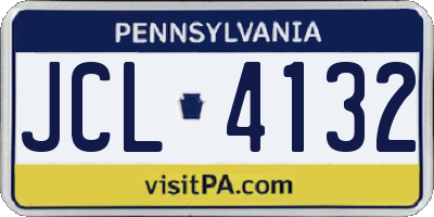 PA license plate JCL4132