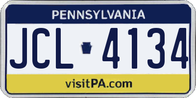 PA license plate JCL4134