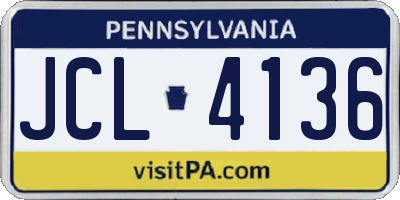 PA license plate JCL4136