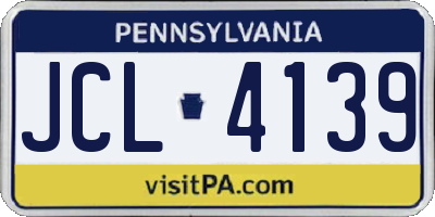PA license plate JCL4139