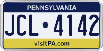 PA license plate JCL4142
