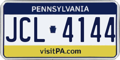 PA license plate JCL4144