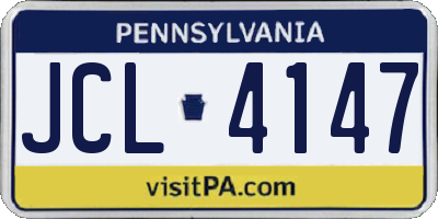 PA license plate JCL4147