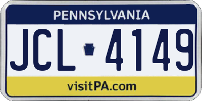 PA license plate JCL4149