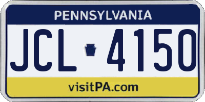 PA license plate JCL4150