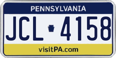 PA license plate JCL4158