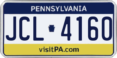 PA license plate JCL4160