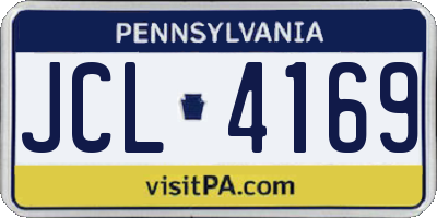 PA license plate JCL4169