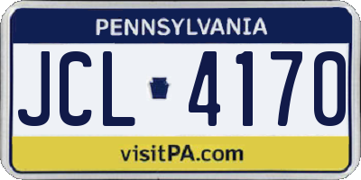 PA license plate JCL4170