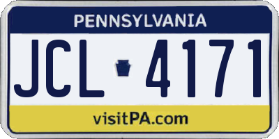 PA license plate JCL4171