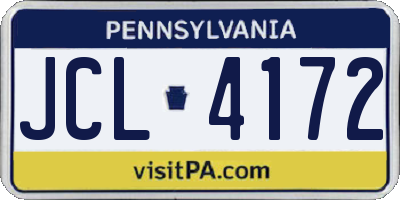 PA license plate JCL4172
