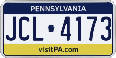 PA license plate JCL4173