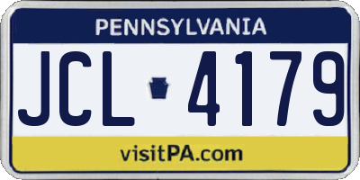 PA license plate JCL4179