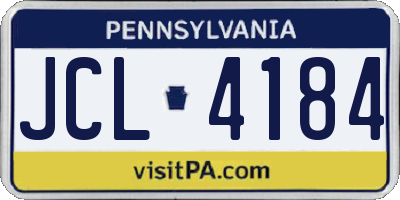 PA license plate JCL4184