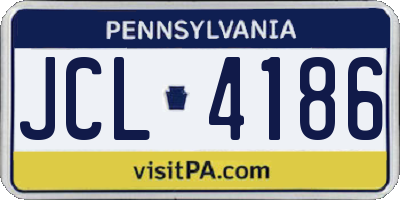 PA license plate JCL4186