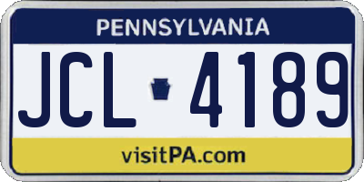 PA license plate JCL4189