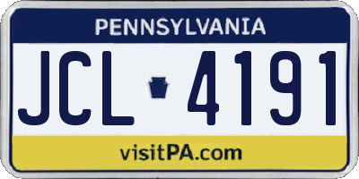 PA license plate JCL4191