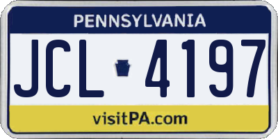 PA license plate JCL4197